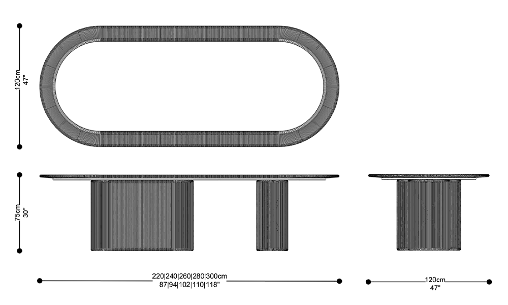 Image of the main dimensions of the product